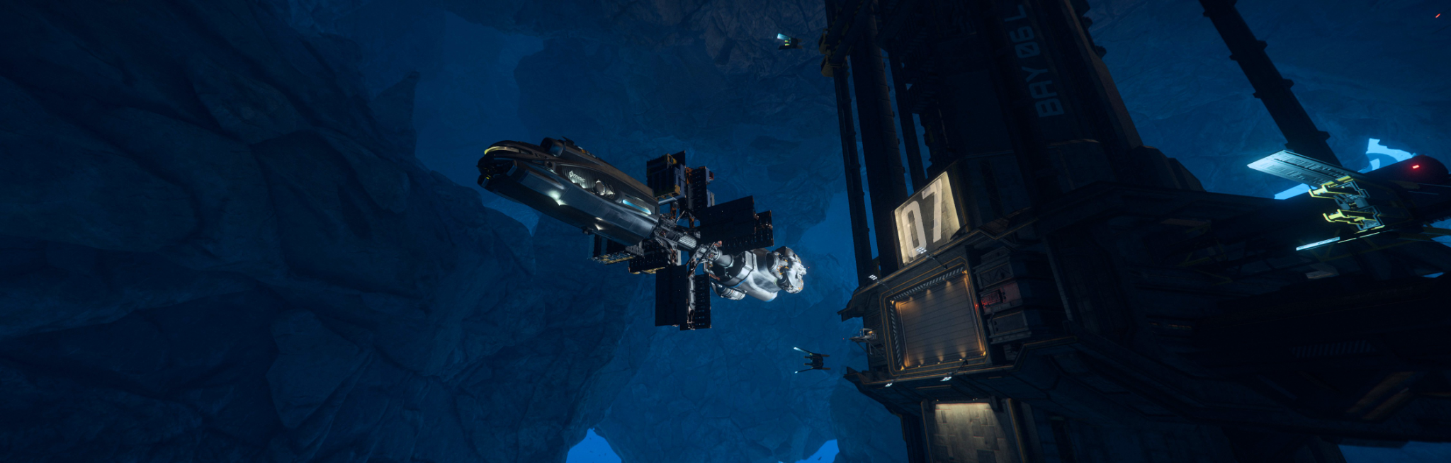 Frachtschiff der Space Truckers auf interstellarer Route
